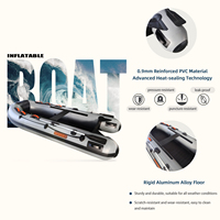 Bateau pneumatique HY Sports 3,3 m en alliage d'aluminium et PVC, bateau de sauvetage pour 5 personnes, bateau de pêche