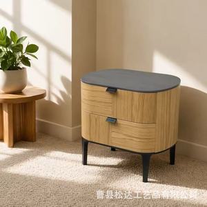 Cross-border bedside <b>table</b>, Italian minimalist high-<b>end</b> solid wood style home bedroom <b>storage</b> cabinet, vintage and elegant - Product Image 4