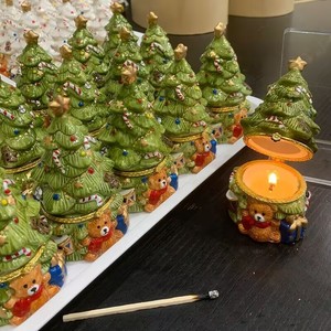 Christmas Decoration <strong>Ceramic</strong> <strong>Jewelry</strong> <strong>Boxes</strong>, Christmas Tree Bears Aromatherapy Candles Home Crafts Ornaments - Product Image 4
