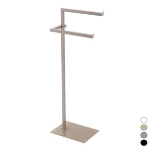 Porte-serviettes sur pied noir, hauteur 86 cm, design moderne, pour salle de bain - Product Image 1