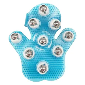 Negen Kraal Massager Ball Full Body Mini Handheld Trillingen Bal Massager 360 Graden Hand Metal Rolling Ball Massager Handschoenen