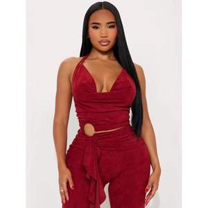 Combinaison Halter Femme Personnalisée 2026 Taille Haute à Volants en Crêpe, Tenue de Soirée Une Pièce pour Femme, Robe de Soirée Romantique - Product Image 4