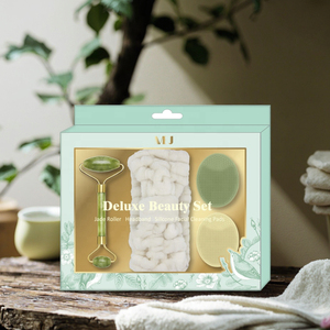 Ensemble d'outils de beauté MEJ : Rouleau de jade, bandeaux pour cheveux, brosse nettoyante faciale en silicone - Product Image 3