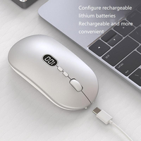 Souris optique sans fil Free Wolf X1 à trois modes avec écran, clic silencieux 2.4G USB pour ordinateurs portables, ordinateurs de bureau et jeux