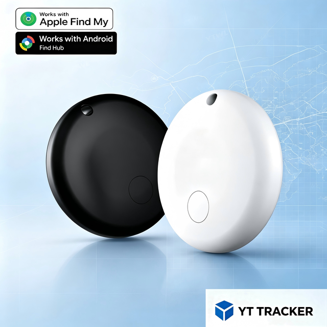 Wireless GPS Tracker Tag for Apple Find My and Android Find Hub Locator with Sound Alert for Keys Bags Pets