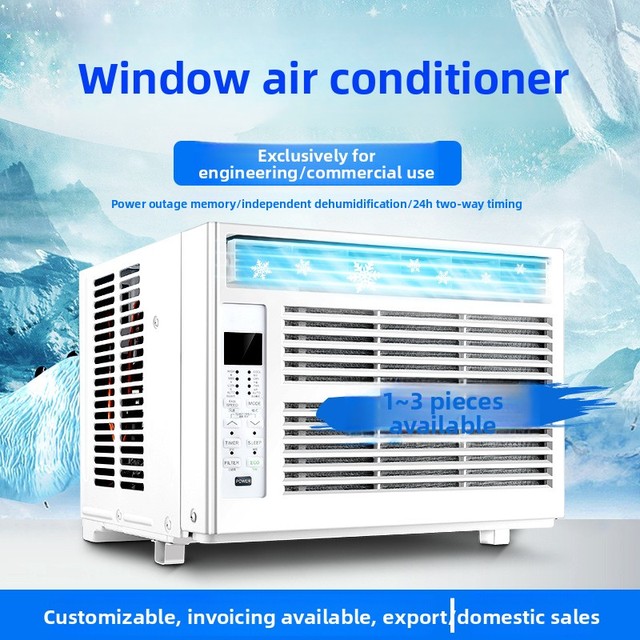Window Air Conditioner 1 Large 1.5HP 2/3P 5000/8000/12000BTU Single-Cold Fixed Frequency Powerful Dehumidification Only Efficien