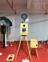 Photomaton instantané double face en chêne avec impression SLR, Wi-Fi, coque en bois et écran tactile de 18,5 pouces pour iPad