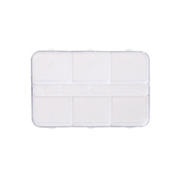Boîte de rangement à 6 compartiments 77,7x50,5x11,1mm – Organisateur en plastique transparent en gros pour perles, quincaillerie et jouets