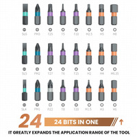 Jeu de tournevis à cliquet en forme de T détachable 24 en 1, embouts en acier allié magnétique, kit d'outils de réparation domestique DIY