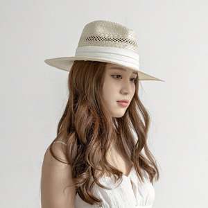 Nouvelle Collection Été Chapeau de Plage Panama Jazz en Paille de Sisal Tressé à la Main, Style Décontracté, Trois Plis, Bord Plat Creux, Protection Solaire - Product Image 6