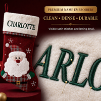 Chaussette de Noël 3D en appliqué bonhomme de neige DTC, broderie personnalisée du nom, livraison directe au client
