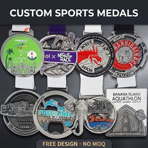 Médailles personnalisées pour souvenirs et cadeaux, compétitions sportives 5K 10K, cyclisme, marche, fabrication de médailles de football et cordons - Product Image 1
