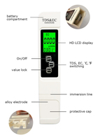 Nouveau stylo d'essai de qualité de l'eau pour l'eau potable domestique compteur EC 3 en 1 stylo d'essai de conductivité de température TDS