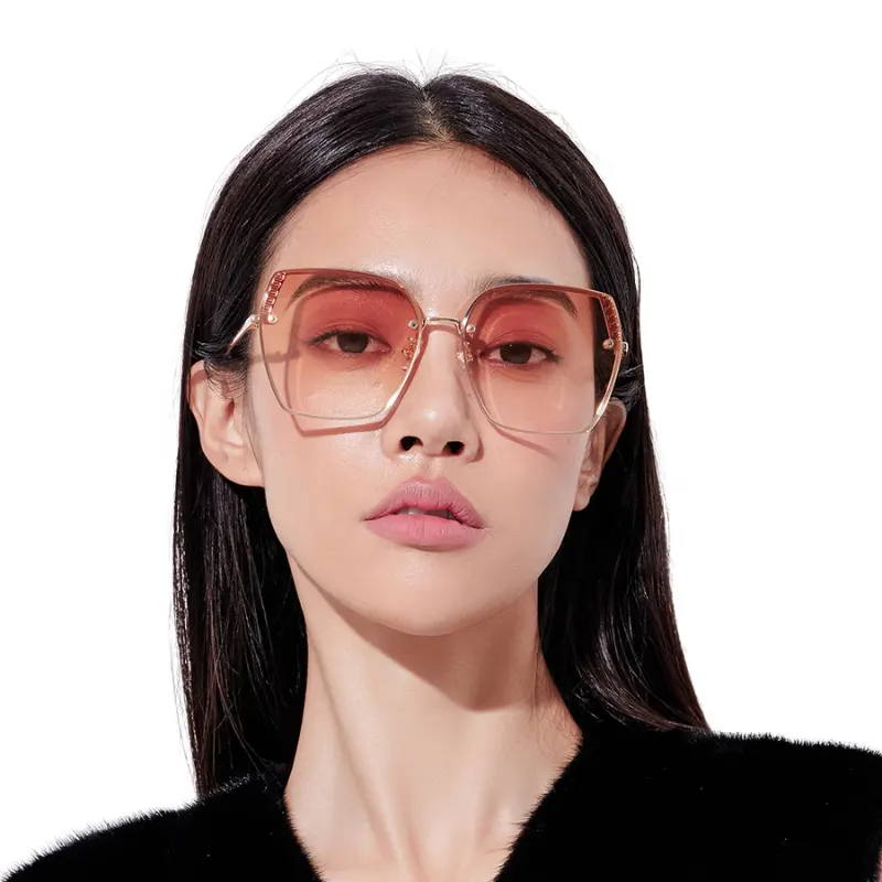 2024 модные дизайнерские брендовые солнцезащитные очки с металлическими оттенками для вождения, большие женские солнцезащитные очки UV400