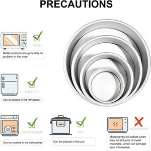Juego de Utensilios para Hornear de 2-16 Pulgadas, Moldes para Pastel, Juego de Bandejas Redondas Antiadherentes de Aluminio Anodizado Reutilizables - Product Image 4