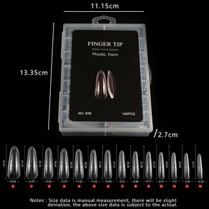 140pcs Almond Dual Forms Oval Stiletto Plastic <b>Nail</b> Forms Quick Building <b>Extension</b> Mold Tips - Product Image 3