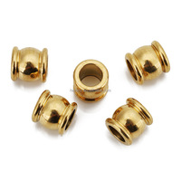 4mm 6mm 8mm 10mm 18K altın vakum boncuk paslanmaz çelik büyük delik boncuk halat takı yapma bulma için