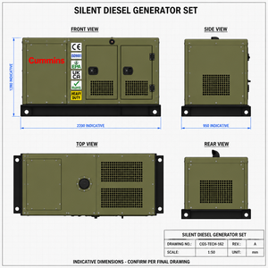 Groupe électrogène silencieux 20 kVA 30 kW 50 kVA 100 kVA, groupe électrogène diesel avec moteurs Ricardo, Cummins, Kofo, Yangdong, Weichai - Product Image 4