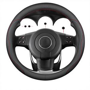 Housse de <span class=keywords><strong>volant</strong></span> de voiture en cuir Nappa HE antidérapante pour <span class=keywords><strong>Seat</strong></span> Tarraco Arona Ateca Ibiza Toledo Mii <span class=keywords><strong>Leon</strong></span> 5F Arosa Exeo ST FR Alham - Product Image 1