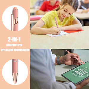 Promotional Custom 2 in 1 Capacitive Multi Function Metal Ball <b>Pen</b> Aluminum Screen Logo Engraved Stylus <b>Pen</b> Rose Gold <b>Pen</b> - Product Image 4