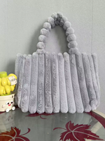 Sac fourre-tout en peluche grande capacité pour le quotidien, sac à bandoulière polyvalent, sac à main sous le bras pour femme, idéal pour le bureau, vente en gros