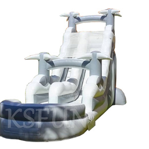 23ft Trắng khổng lồ thương mại Inflatable trượt nước cho trẻ em người lớn bouncy lâu đài trượt nước nhà trả lại Inflatable với hồ bơi - Product Image 1