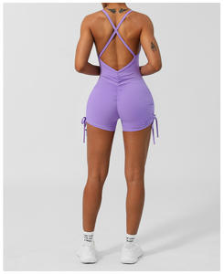 Mono de una pieza de secado rápido al por mayor para gimnasio y Fitness, ropa deportiva para yoga, entrenamiento ahuecado en la espalda, mono atlético para mujer - Product Image 6