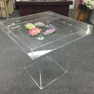 LGZ004 vendita calda chiaro quadrato di lusso di nozze chiaro acrilico tavoli per banchetti per la vendita all'ingrosso