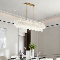 Lustre LED moderne de luxe en verre de Murano doré, garantie 3 ans, pour salon et chambre d'hôtel, éclairage suspendu