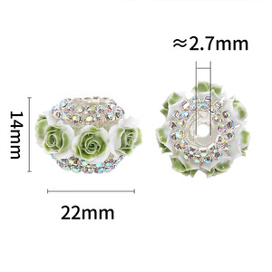 Perles d'espacement en <span class=keywords><strong>diamant</strong></span> sur mesure Duolang, nouveau design de fleur de rose, acrylique, en vrac, pour la fabrication de chaînes de téléphone portable, de porte-clés, de bijoux - Product Image 3