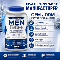 Tablet Multivitamin Pria 50+ dengan Vitamin D3, Vitamin B, dan Seng untuk Mendukung Kesehatan Jantung, Memori, dan Mata OEM ODM Custom