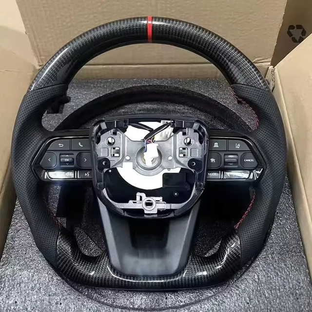 Customized PU Leather Sports Steering Wheel for Toyota LC200 Prado FJ79 4Runner LC300 Style 35mm 3/4 Spokes