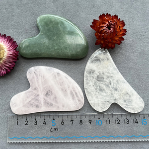 Tabla de Gua Sha de Cuarzo Rosa Natural y Amatista, Raspadores de Cristal para Belleza y Relajación, Placa de Feng Shui para el Cuidado de los Ojos, Herramienta de Masaje Facial de Ágata - Product Image 5