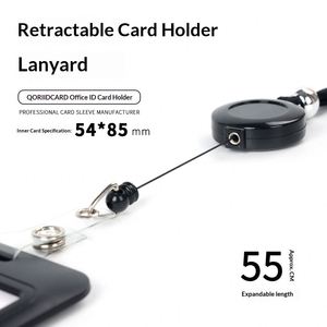 Porte-badge rétractable avec cordon – Étui vertical pour cartes d'employé, d'étudiant, de campus, de transport et de repas - Product Image 3