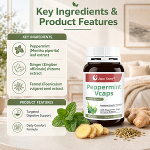 Gélules alimentaires Shecome aux huiles de gingembre et de fenouil – Complément pour le soutien digestif des adultes – 90 capsules de menthe poivrée - Product Image 2