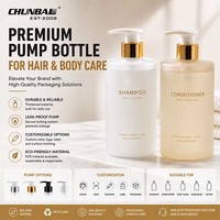 Bouteille de shampooing de luxe en PET blanc mat, ronde, avec pompe, 12 oz, 355 ml, 750 ml