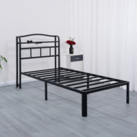Lit en fer de style simple, vente en gros directe usine, avec prise de charge intégrée, idéal pour chambres, dortoirs, appartements, hôtels