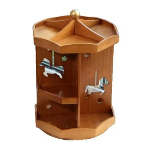 Wooden Cosmetic Storage Rack 3 Tier Rotating <b>Desktop</b> Organizer For Makeup And Essential Oils - Product Image 5