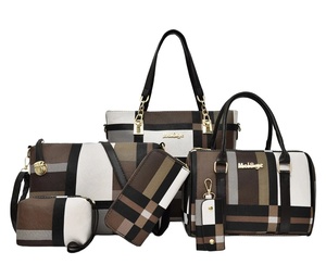 Borsa firmata a buon mercato set borse da 6 pezzi da donna borse da donna borse a mano in pelle pu e borse a tracolla - Product Image 1