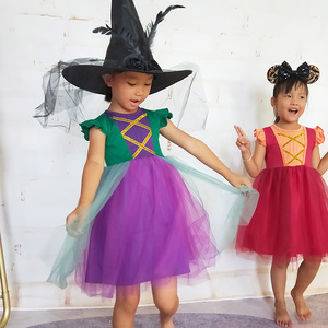 Nuovo Design Abito in <span class=keywords><strong>Tulle</strong></span> per Bambine con Motivo Hocus Pocus per Halloween, <span class=keywords><strong>Vestito</strong></span> Primaverile in Pizzo - Product Image 2