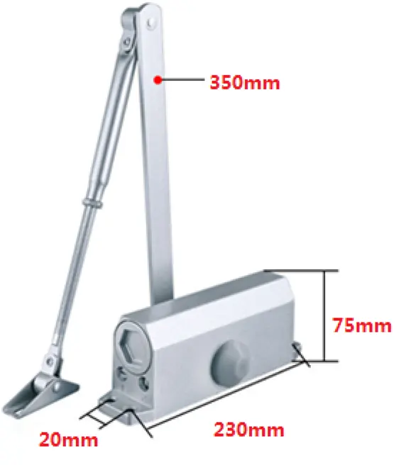 Ferme-porte en aluminium à 180 degrés Ouvre-porte multifonction à fermeture automatique 125-180 KG Ferme-porte robuste