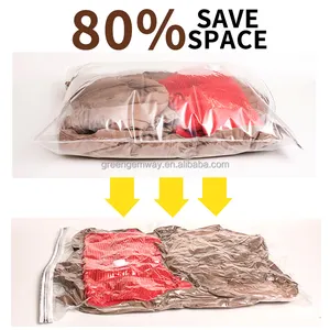 Fabric+PE Vacuum Storage Bags Cloth Organizer Compression Vacuum Zipper Storage Bag