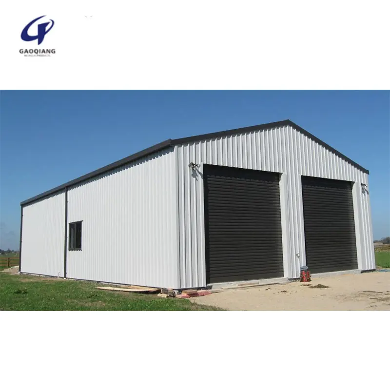 Garagem pré-fabricada para garagem de carro com estrutura de metal, estrutura de aço projetada de fábrica, hangar/armazém/galpão