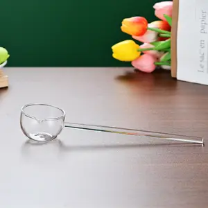 Wholesale Factory Supply Beautiful Cute Glass Long Handle Spoon For Coffee Bean Sugar Strring