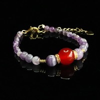 Bracelet en perles de pierres précieuses naturelles Aiyu en améthyste taillée, collier en agate rouge, vente en gros transfrontalière en e-commerce via diffusion en direct, S6061804