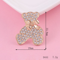 Breloques pour chaussures en alliage de zinc motif ours mignon, pendentifs émaillés 3D pour sandales perforées et sangles de téléphone portable - Vente en gros