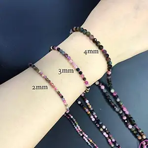 2/3mm perles de bricolage à facettes naturelles petites pierres précieuses perles en vrac pour la fabrication de bijoux Bracelet collier