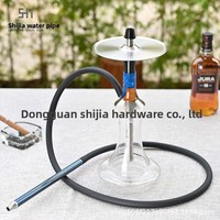 Vase en verre dépoli arabe pour chicha, ensemble complet avec tuyau unique, fini et personnalisé, mini portable, pour l'approvisionnement transfrontalier de matières premières, modèle étranger