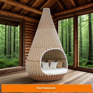 कस्टमाइज्ड रोंगयुएक्सुआन आधुनिक पे रतन आउटडोर फर्नीचर कुशन हजार लटकाए होटल विला के लिए हैममॉक बिस्तर - Product Image 3