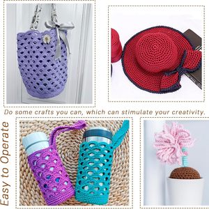 Fil de soie glacée léger, fil de chanvre glacé, chapeau de soleil d'été, sac au crochet DIY tissé à la main, coussin, couverture, soie brillante ajourée, laine épaisse - Product Image 4